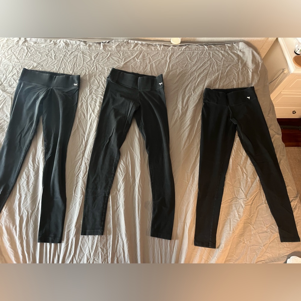 PINK Black Leggings set of 3